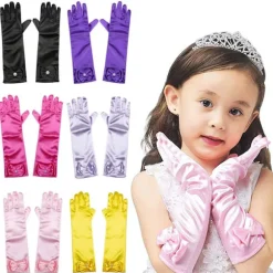 Børne Lange Handsker Prinsesse Danseforestilling Scenehandsker_jar black