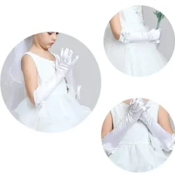 Børne Lange Handsker Prinsesse Danseforestilling Scenehandsker_jar red