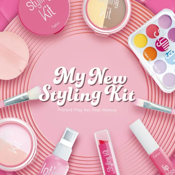 Børne Make-up Legesæt – Mit Nye Styling Kit (10 Dele) til Piger 3+ År blå