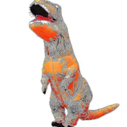 Børne- og voksen dinosaur oppustelige kostumer T-rex anime tegneserie fest kjole kostumer Halloween kostume til mand kvinde Oran orange Fit Height 120-145cm | Fyndiq