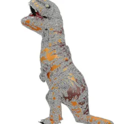 Børne- og voksen dinosaur oppustelige kostumer T-rex anime tegneserie fest kjole kostumer Halloween kostume til mand kvinde Oran orange Fit Height 120-145cm | Fyndiq