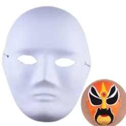 Børnemaske Hvid Håndmalet Papmaske Børns Malermaske Hvid Embryo Malermaske Mand male