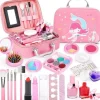 Børns Makeup Legetøj Piger, 20 stk Makeup Taske, Pink Makeup Sæt Legetøj Bedste Gave til Pige Komfortabel, SD
