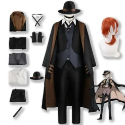 Bungo Stray Dogs Cosplay Nakahara Chuuya Halloween Kostume Anime Tøj Disfraz Voksen Fantasias Deguisement Garcons Hombre A2 Kostume-FF- A2 Costume XS | Fyndiq