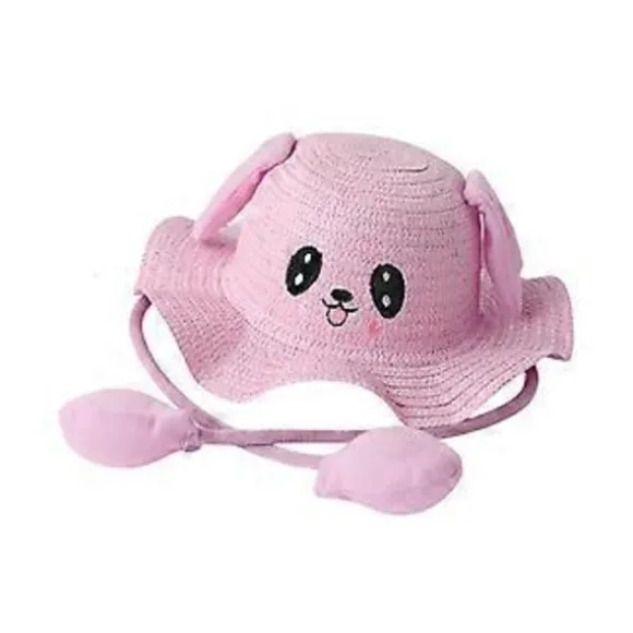 Bunny Hat Cap Strandhat Sjov med Ører i Bevægelse Casual Letvægts Fiskerhat (Pink)