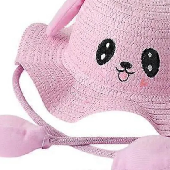 Bunny Hat Cap Strandhat Sjov med Ører i Bevægelse Casual Letvægts Fiskerhat (Pink)