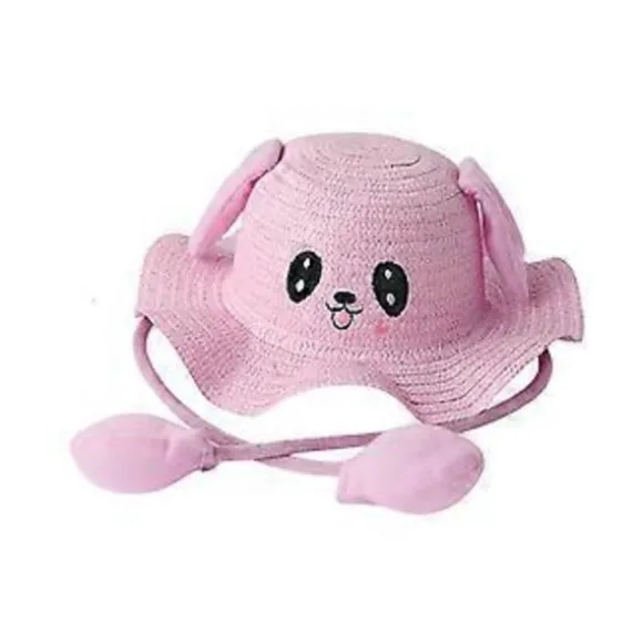 Bunny Hat Cap Strandhat Sjov med Ører i Bevægelse Casual Letvægts Fiskerhat (Pink)