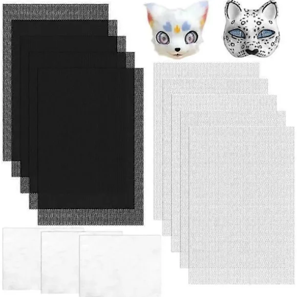 {ca}10 Ark Fursuit Øjne Mesh Vandtæt Udskrivbar Pvc Øjne Mesh Ark Til Furry Cosplay Rekvisitter Fursuits Håndværksfremstilling Hvid
