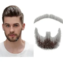 {ca}Falsk Skæg Realistisk 100% Ægte Hår Helt Håndknyttet Gedeskind Brun Til Mænd Makeup Underholdning/drama (hz06), Happy H