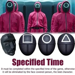 Calamari Game Cosplay Maske Rekvisitter Kvadrat Cirkel Trekant Mønster Boss