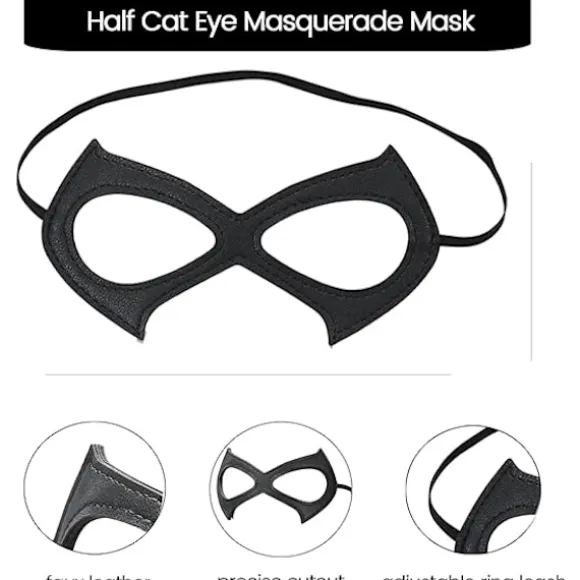 Catwoman Maske, Masquerade Maske Schwarze Katze Maske Catwoman Kostüm Ledermaske