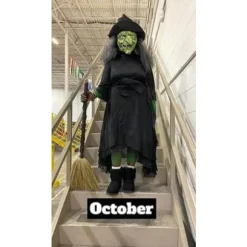 CDQ Gammel kvinde heks maske Halloween skræmmende kostume skræmmende fest cosplay dekoration tilbehør