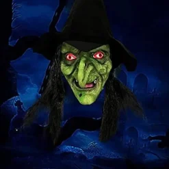 CDQ Gammel kvinde heks maske Halloween skræmmende kostume skræmmende fest cosplay dekoration tilbehør