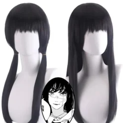 Chainsaw Man Mitaka Asa Cosplay Paryk Lang Sort 68 cm