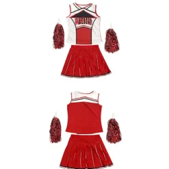 Cheerleader Costume Cheerleader Athletic Sport Uniform Fancy Dress Uniform W Red XL