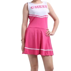 Cheerleader Kjole Kostume til Piger, Skolepiger Musikalsk Cheerleader Uniform med Ærmeløs Og Rund Halsudskæring, Strækbare Materialer Bløde Og