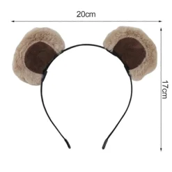 Chipmunk Øre Hårbøjle Plys Bjørne Øre Dekor Pige Hovedbeklædning Elastisk Design Dyretema Hårbøjle Makeup Hovedbeklædning (FMY) Khaki