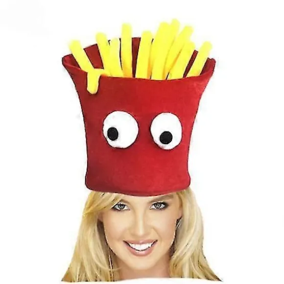 Chips Hat med Franske Fritter Form, Halloween Kostume Tilbehør, Cosplay Forsyninger