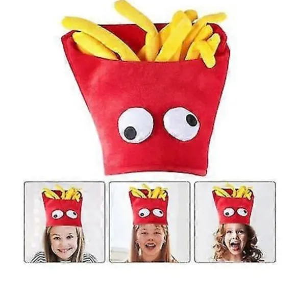 Chips Hat med Franske Fritter Form, Halloween Kostume Tilbehør, Cosplay Forsyninger
