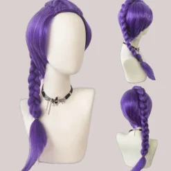 【CJY】underholdning【CJY】Demon k-pop Hunters Kostume Rumi Paryk mira zoe Realistisk Anime Cosplay Paryk til Cosplay-konvent Purple Rumi
