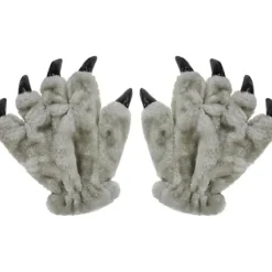 Claw Handsker Halloween Grå Karneval Jul Søde Dyr Pote Handsker Vinter Handsker Plys Tykke Termiske Unisex Voksen Klo Handsker Cosplay Fancy Dress Show | Fyndiq