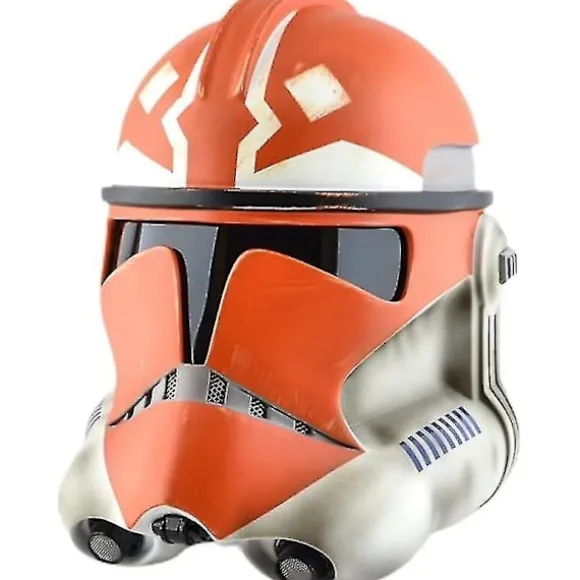 Clone Trooper Hjelm, Tegneserie Hjelm Ansigtsdækning Kostume Rekvisitter, Halloween Ansigtsdækning Pvc Hjelm Film Orange