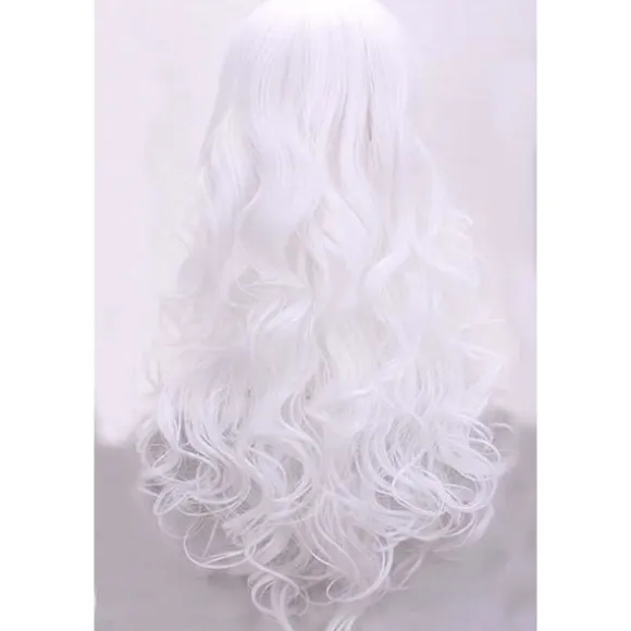 24"/60cm Langt Krøllet Anime Paryk til Kvinder Mix Pink Lilla Hårparyk til Daglig Brug