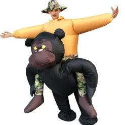 (160-190cm) Oppustelig Abe Kostume - Oppustelig Gorilla Kostume