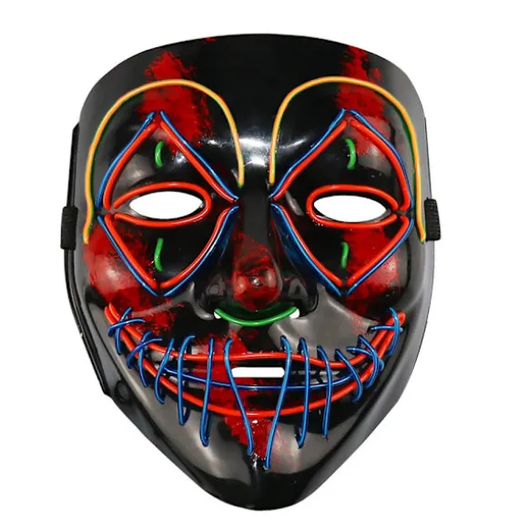 Color Led - Musik Speed ​​Led Maske - Halloween Led Maske - Led Royal blue+orange+red