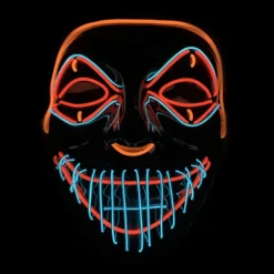 Color Led - Musik Speed ​​Led Maske - Halloween Led Maske - Led Royal blue+orange+red