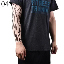 Cool Arm Varmer Hudbeskyttende Nylon Strækbar Falsk Midlertidig Ærme Tatoveringer Kropsdesign Armstrømper Tatoveringer Mænd Kvinder Tatovering