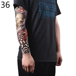 Cool Arm Varmer Hudbeskyttende Nylon Strækbar Falsk Midlertidig Ærme Tatoveringer Kropsdesign Armstrømper Tatoveringer Mænd Kvinder Tatovering