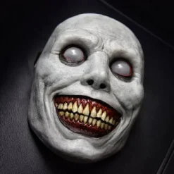 COS Halloween Horror Maske Smilende Exorcisme Latex Maske til Grønne Øjne