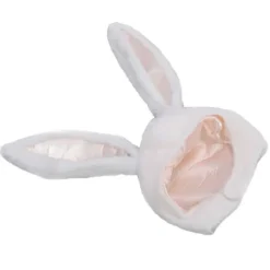 Cosplay Bunny Hat Fester Cosplay Hvid Plys Hætte Sjov Bunny Ears Hat til Kvinder Mænd