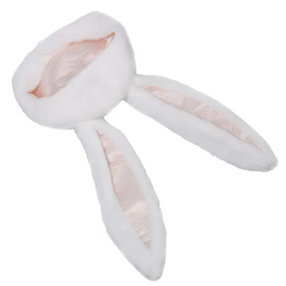 Cosplay Bunny Hat Fester Cosplay Hvid Plys Hætte Sjov Bunny Ears Hat til Kvinder Mænd
