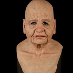 Cosplay Gummi Gammel Mand Ansigtsmaske Realistisk Skræmmende Latex Maske Horror Hovedbeklædning (FMY) C