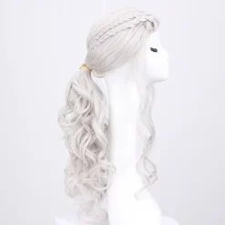 Cosplay paryk til kvinder, Daenerys paryk lang blond krøllet Kha