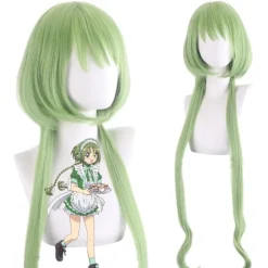 Cosplay paryk Tokyo Kat Bichuan salatgrøn kort pæreblomst bilCJY