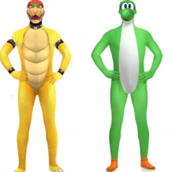 Cosplay Super Mario Bros Bowser Yoshi Mask Jumpsuit Voksen Børn Bodysuit*Kostume #2 Voksen M（155） #2-FQ- #2 Adult M（155）