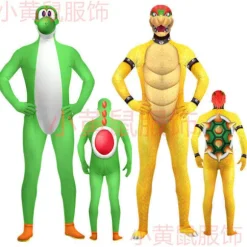 Cosplay Super Mario Bros Bowser Yoshi Mask Jumpsuit Voksen Børn Bodysuit*Kostume #2 Voksen M（155） #2-FQ- #2 Adult M（155）