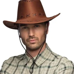 Cowboyhat til voksne, western cowboyhat, velegnet til udklædningskostume, sheriffhat, gauchohat