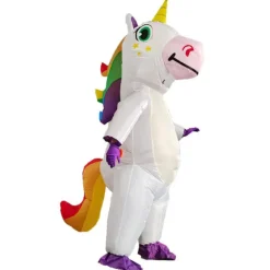 Creaciones Oppustelig Kostume Enhjørning Helkrops Enhjørning Luft Oppustelig Deluxe Halloween Kostume - Voksenstørrelse
