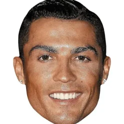 Cristiano Ronaldo (Smil) Berømthedsmaske, Flad Kort Ansigt
