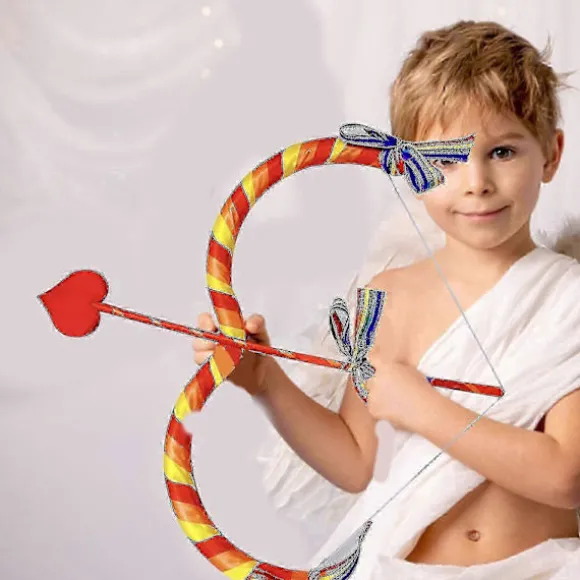 Cupid Bueskydningslegesæt, Bue & Pil Sæt Cupid Kostume Fotorekvisitter Til Voksne color:Multicolor orange