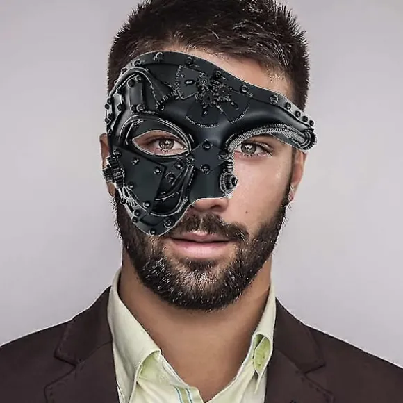 Cyberpunk maske Steampunk Metal Cyborg Venetian Maske, Maskerade Maske til Halloween Dekoration Kostume