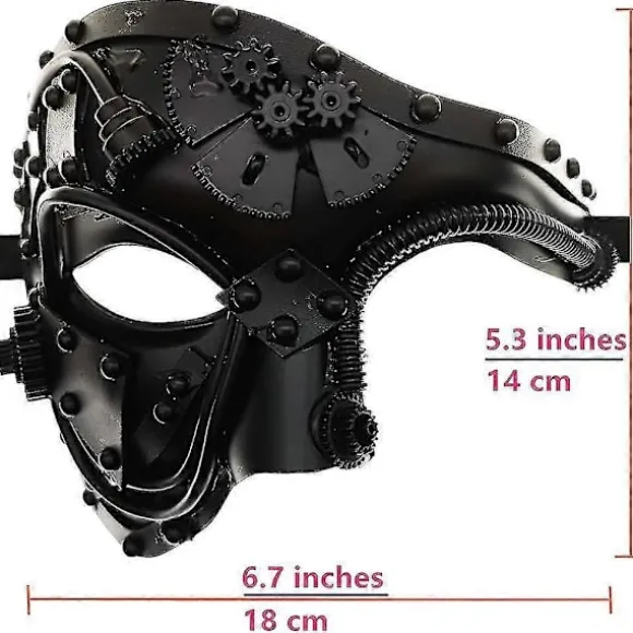 Cyberpunk maske Steampunk Metal Cyborg Venetian Maske, Maskerade Maske til Halloween Dekoration Kostume