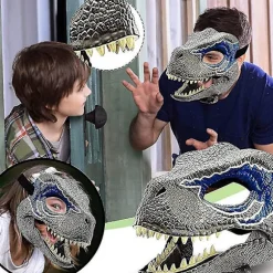 3D Dinosaur Maske Rolleleg Hovedbeklædning Jurassic World Raptor Gi