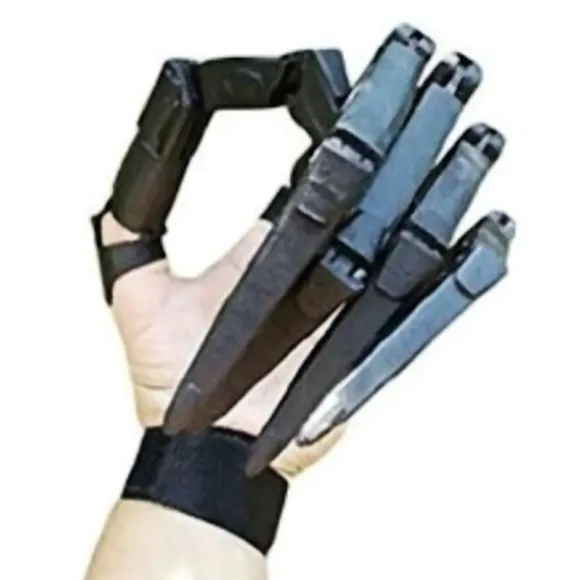 3D Halloween Trykte Leddede Fingerforlængelser Halloween Cosplay (FMY) Black Left hand