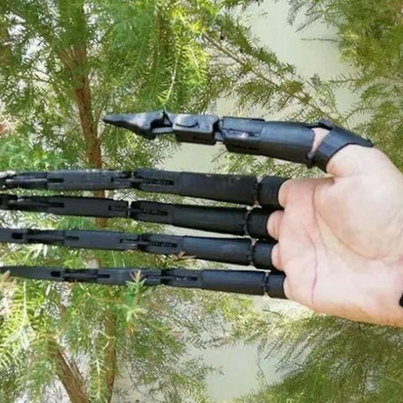 3D Halloween Trykte Leddede Fingerforlængelser Halloween Cosplay (FMY) Black Left hand