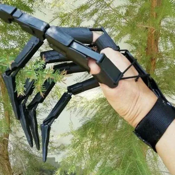 3D Halloween Trykte Leddede Fingerforlængelser Halloween Cosplay (FMY) Black Left hand
